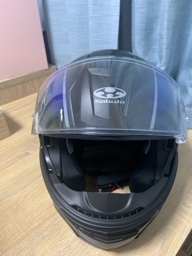 バイク用システムヘルメット　カブト　カザミ　XL 青
