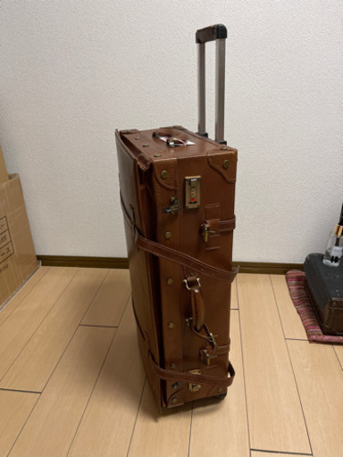 ★革製キャリーバック　アンティーク調　未使用