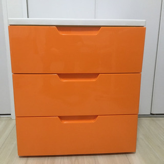 3段タイプ収納ケース　可愛いオレンジ