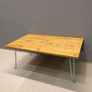 【ネット決済・配送可】天然木折りたたみテーブル