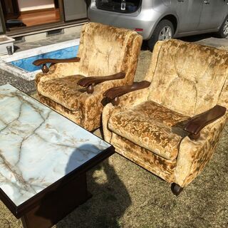 アウトレット 昭和レトロな応接家具4点セット 