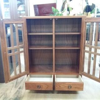 店舗同時販売中】 光製作所 和キャビネット 2枚扉 引出付 【店頭ご来店