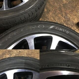 【BS REGNO GRVⅡ 235/50R18】夏タイヤ【BALMINUM 社外 18インチ 7.5J5HPCD114.3+42】2018年製 バリ溝 アルファード等　(MTK42) クレジットカード QR決済可能 BS REGNO GRVⅡ 235/50R18】夏タイヤ【BALMINUM 社外 18インチ 7.5