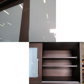 ◇レンジボード 幅120cm ダークブラウン ニトリ クリスナ120 DBR 上下 