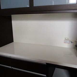 ◇レンジボード 幅120cm ダークブラウン ニトリ クリスナ120 DBR 上下 
