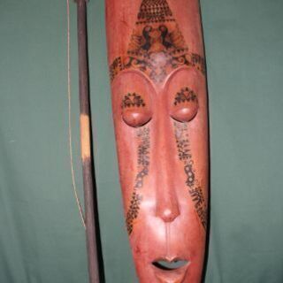 アフリカマスク お面 槍 セット 木彫り ディスプレイ インテリア