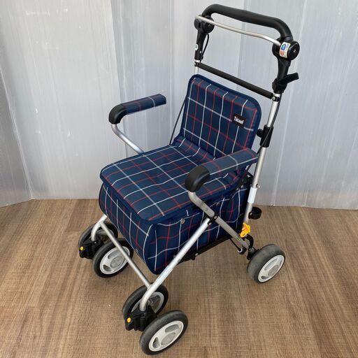 【介護用品】幸和製作所☆TacaoF/テイコブ☆シルバーカー☆格子紺