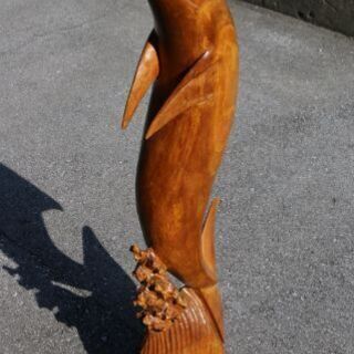 木彫り イルカ ディスプレイ 置物