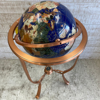 愛品館江戸川店】地球は青かった 天然石地球儀置物 ID113-043080-007