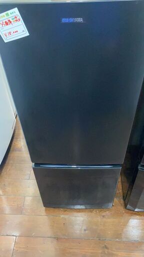 19年アイリスオーヤマ 冷蔵庫 156L 自動霜取機能付き (幅約48cm) 冷凍室48L 右開き 静音 ブラック NRSD-16A-B