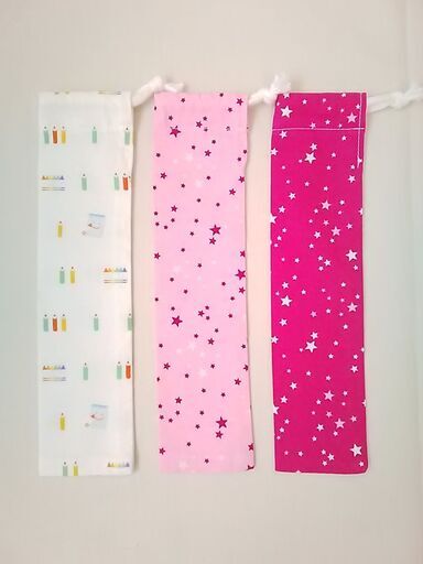 ハンドメイド 手作り 箸袋箸箱入れ箸ケース入れ通園 通学用概ね小学校高学年までのサイズ男女兼用綿１００ 白色 ピンク色 濃いピンク色１枚１ シンプル 元山のキッズ用品の中古あげます 譲ります ジモティーで不用品の処分