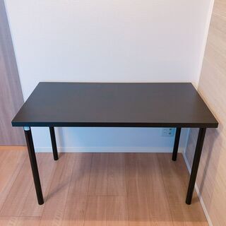 【ほぼ新品】ブラック IKEAロングデスク（幅120cm×奥行6...