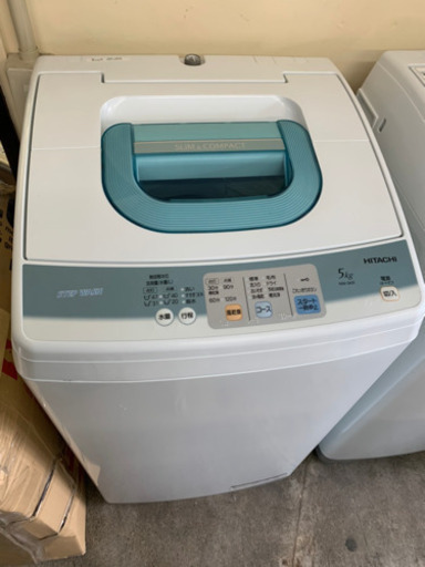 洗濯機/5kg/HITACHI/日立/NW-5KR/スリムコンパクト/風乾燥/ステンレス槽/2010年モデル