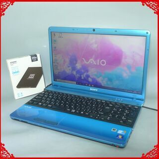 送料無料 新品SSD240GB ノートパソコン 中古美品 15.5型 SONY VAIO VPCEB48FJ Core i3 4GB DVDRW 無線 Bluetooth カメラ Windows10 LibreOffice 送料無料 新品SSD240GB ノートパソコン 中古良品 15.5型 SONY VAIO