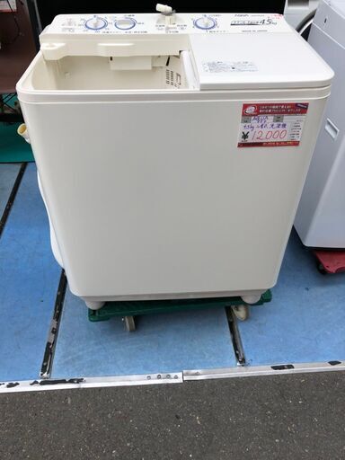 ☆中古 激安！ AQUA　二槽式洗濯機  4.5kg　2016年製　AQW-N450 ￥12,000