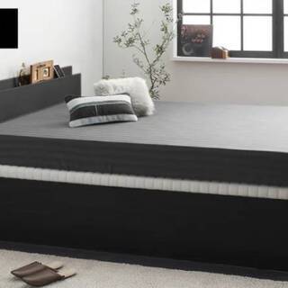 12636】シングル・大容量収納跳ね上げベッド（縦開きタイプ）ブラック