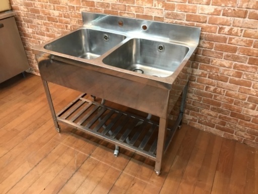 ステンレス製 2槽シンク 流し台 1000×600 厨房 飲食店\t