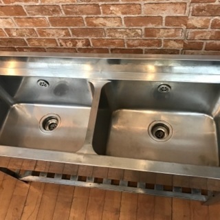 ステンレス製 2槽シンク 流し台 1200×450 厨房 飲食店