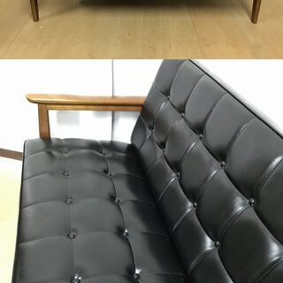 ■ioy0229■karimoku カリモク60 Kチェア■2シーター■スタンダードブラック/黒/ソファ/ベンチ/2人掛け■