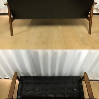 ■ioy0229■karimoku カリモク60 Kチェア■2シーター■スタンダードブラック/黒/ソファ/ベンチ/2人掛け■
