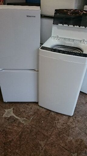 只今、商談中です。新生活お買い得セット！！No28　ハイセンス　HR-G13A-W　134L　2ドア冷凍冷蔵庫 2019年製・ハイアール JW-C55D　全自動洗濯機 2019年製　2点セット！！