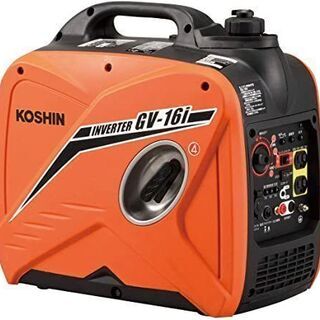 札幌 新品 KOSHIN/工進 インバーター エンジン 発電機 GV-16i 定格出力1.6kVA 正弦波 シガーソケット コンセント 超低騒音型 オレンジ