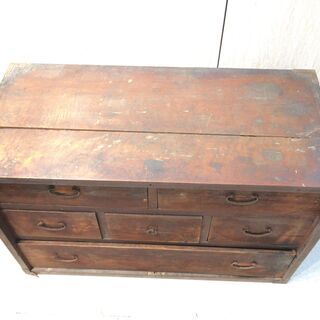 ■4484■古家具 170年前 弘化時代 タンス 箪笥 収納棚 小物入れ 台 古民家 レトロ アンティーク ヴィンテージ