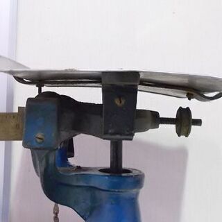 ◇さおはかり 青 幅47cm TANAKA 田中衡機 平皿 上皿 天秤量り 昭和レトロ 錘1.9kg 計り はかり スケール 札幌市東区 新道東店