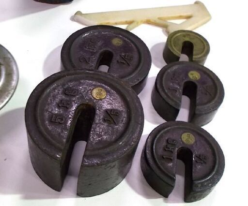 ◇さおはかり 青 幅47cm TANAKA 田中衡機 平皿 上皿 天秤量り 昭和  