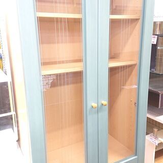 リサイクルストアスターズ城西店】新入荷品 食器棚 深緑×ナチュラル 