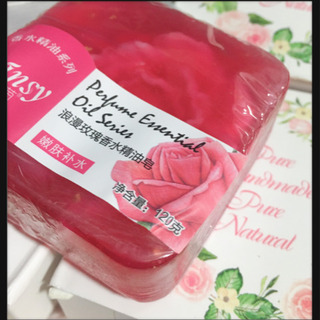 [未使用]精油石鹸 2個 薔薇の香りローズモチーフ ピンク手洗い...