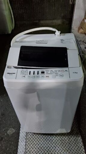 ハイセンス4、5キロわ、２０１９年式の洗濯機です。