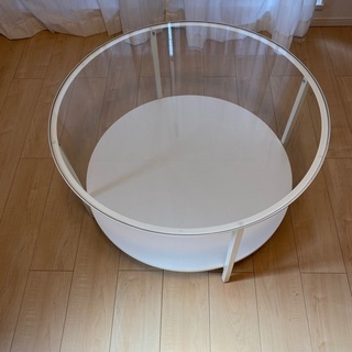 【ネット決済】円形 ガラステーブル
