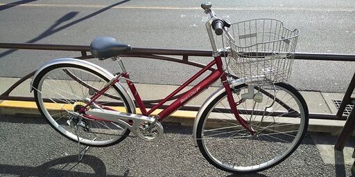 ★自転車販売店・リビルド/リユース自転車・TAKEDA・27インチ・シティ・6段・レッド