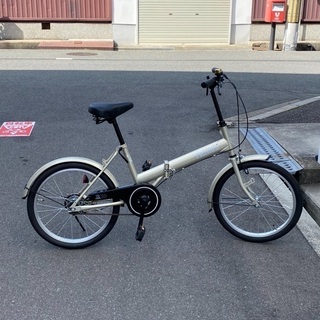 20インチ　折りたたみ自転車　ベージュ　美品