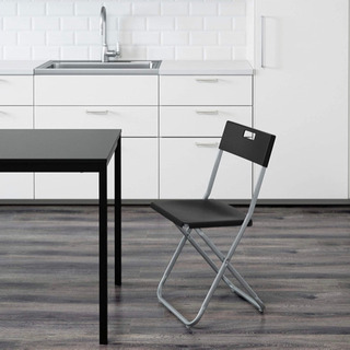 【ネット決済】IKEA GUNDE パイプ椅子 ブラック