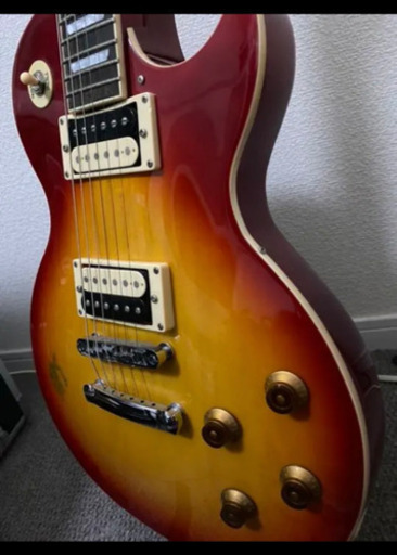 ギター　buskars オレンジ　レスポール　バッグ付