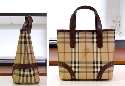 Burberry London ハンドバッグ ノバチェック PVC レザー コンパクト