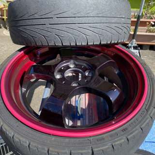 ステレスレーシング16インチ　5.5j 43 6j 45 キャンディレッドで塗装