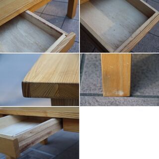 稀少なタモ材を使用した無印良品(MUJI)のリビングテーブル。ナチュラルな質感とシンプルなデザインがどんなインテリアにも合わせやすく、引き出し付きなので小物収納にも便利なローテーブルです♪