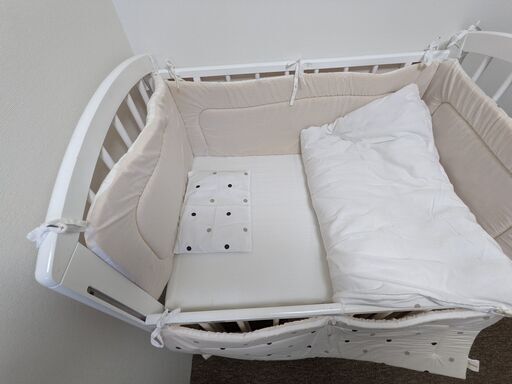 カトージ ミニベビーベッド マットレス布団セット【ホワイト】