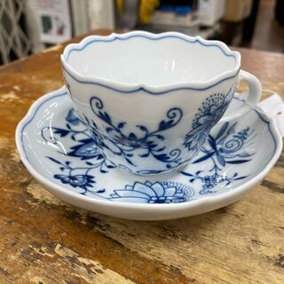 B品セール マイセン ペアティーカップ\u0026ソーサー『散らしブルー