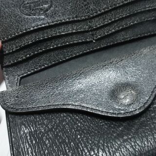 美品【栃木レザー】シャークレザー（鮫革）+真鍮製ウォレットチェーン