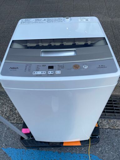 都内近郊無料で配送、設置いたします　2019年製　洗濯機　AQUA　AQW-S45E　4.5キロ　AQ01