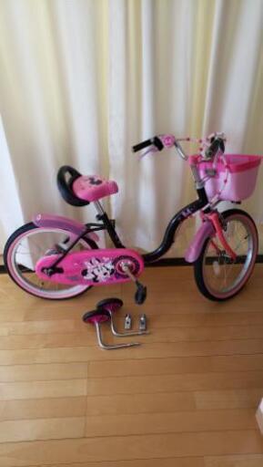 ミニーちゃんMinnie Mouse自転車　補助輪付き