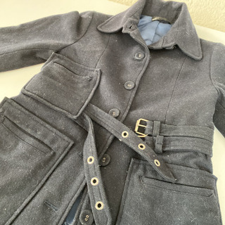 【美品】130コート　高級ブランドchipie ネイビー　トレンチコート