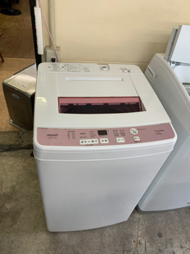 美品　2016年製　AQUA　アクア　全自動洗濯機　上開き　洗濯容量:6kg　うず巻式　AQW-KS6H　ピンク
