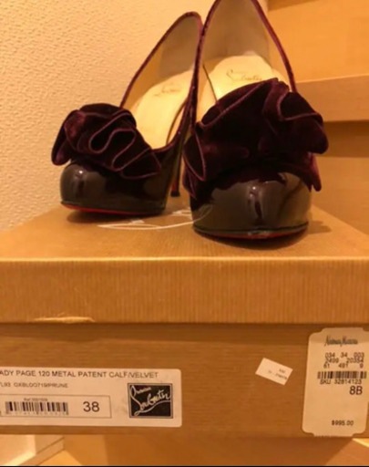お値引き可‼️♡ルブタン ベルベットハイヒール♡38サイズ