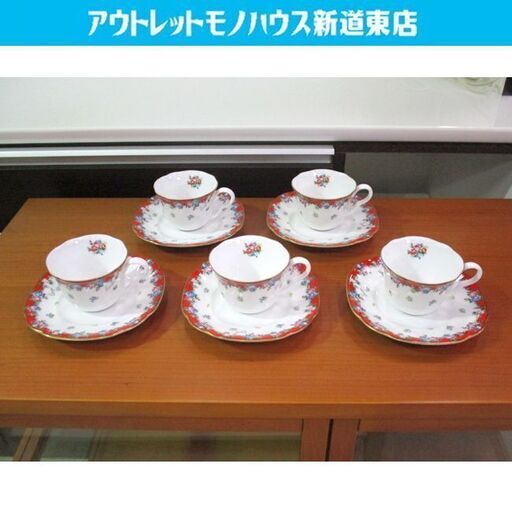♢未使用 KENZO カップ＆ソーサー 5客セット コムアン ジャルダン 赤 レッド コーヒーカップ 食器 ケンゾー 札幌市東区 新道東店