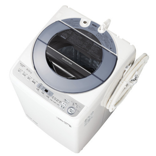 シャープ 洗濯機 穴なし槽 インバーター搭載 シルバー系 8kg ES-GV8D-S